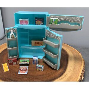 Teeny Tinies Mini Play Set Refrigerator with Tiny Food Accessories 6+ Toy Preten